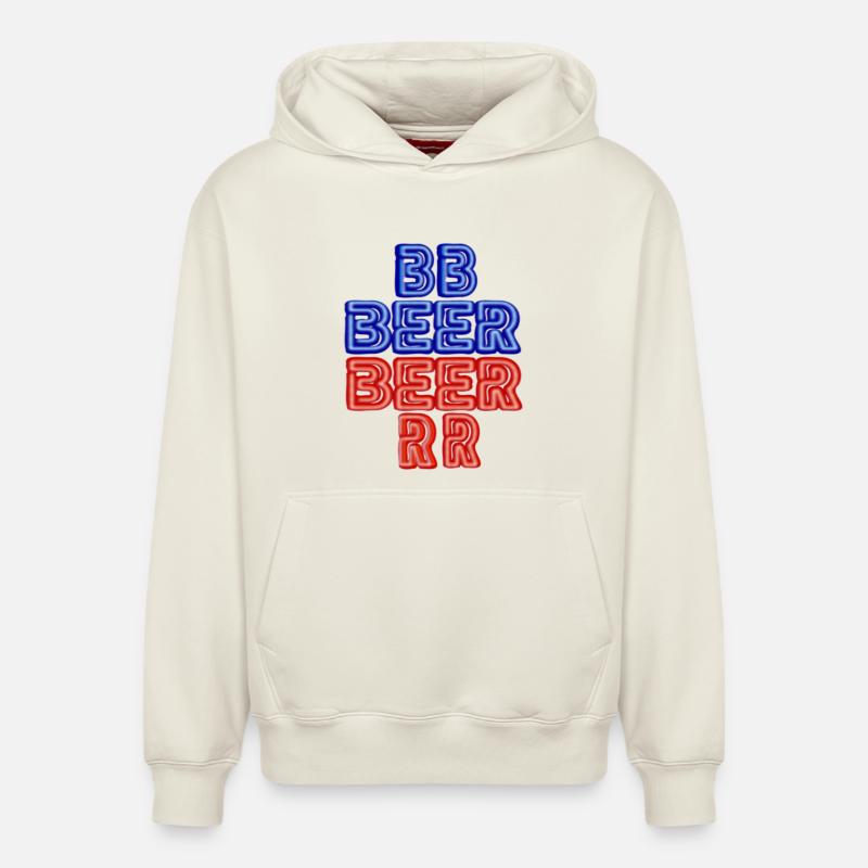 BEER - Sweat à capuche unisexe décontracté en coton biologique – de SPREAD - blanc cassé
