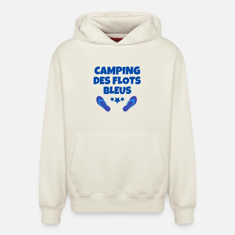 camping, fan de camping - Sweat à capuche unisexe décontracté en coton biologique – de SPREAD - blanc cassé