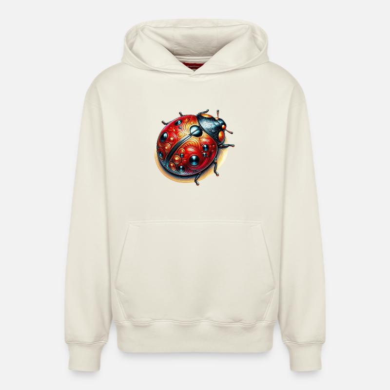 Coccinelle - Sweat à capuche unisexe décontracté en coton biologique – de SPREAD - blanc cassé