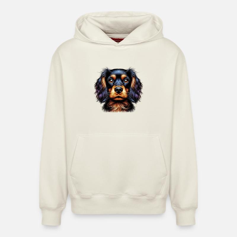 Épagneul Dog Cocker - Sweat à capuche unisexe décontracté en coton biologique – de SPREAD - blanc cassé