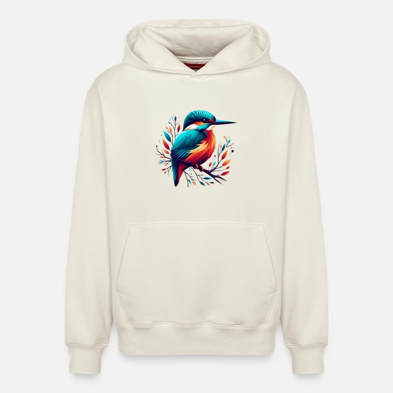 Martin-pêcheur - Sweat à capuche unisexe décontracté en coton biologique – de SPREAD - blanc cassé