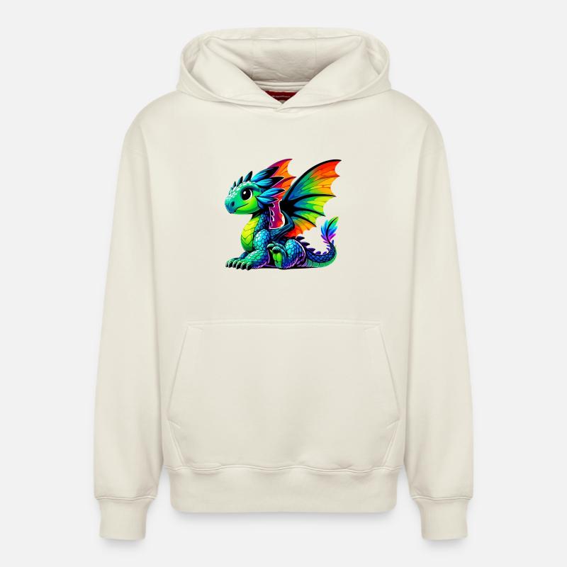 Dragon - Sweat à capuche unisexe décontracté en coton biologique – de SPREAD - blanc cassé
