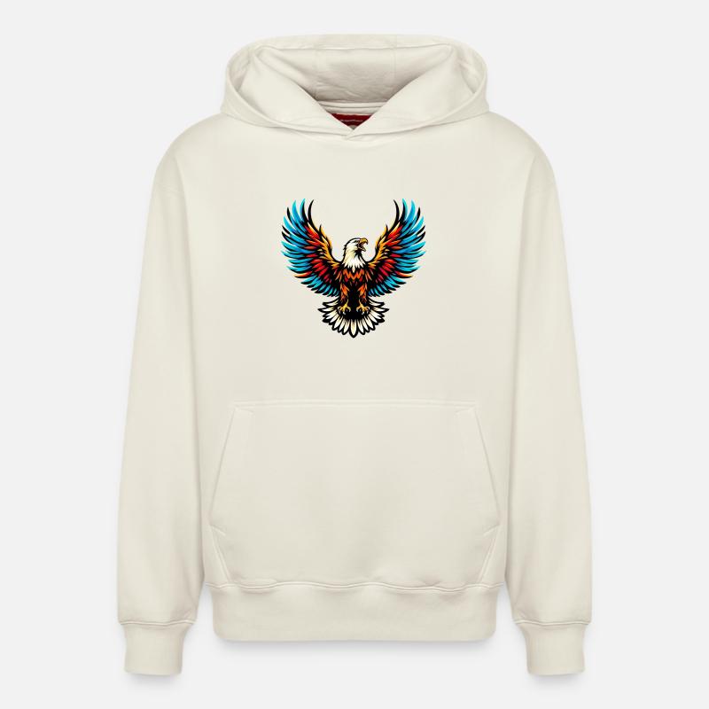 Aigle - Sweat à capuche unisexe décontracté en coton biologique – de SPREAD - blanc cassé