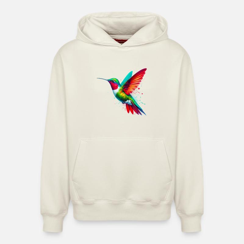 Colibri - Sweat à capuche unisexe décontracté en coton biologique – de SPREAD - blanc cassé