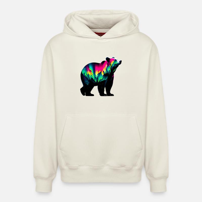 Ours - Sweat à capuche unisexe décontracté en coton biologique – de SPREAD - blanc cassé