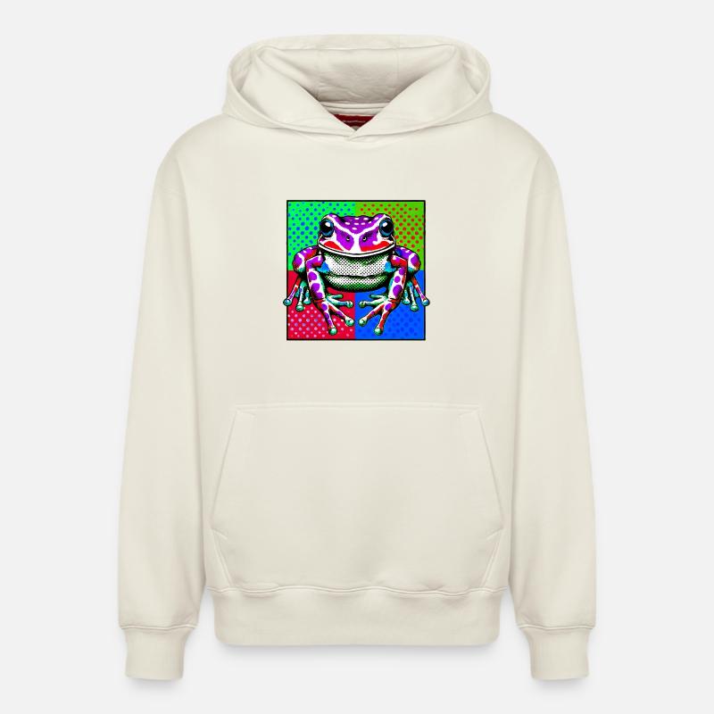 Frosch - Relaxed Unisex Organic Hoodie – von SPREAD - Naturweiß