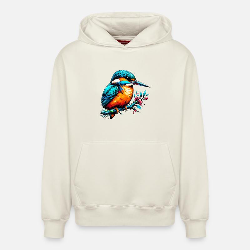 Martin-pêcheur - Sweat à capuche unisexe décontracté en coton biologique – de SPREAD - blanc cassé
