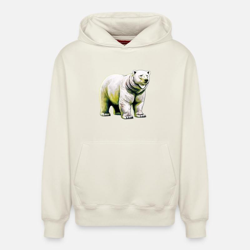 Weißer Eisbär - Relaxed Unisex Organic Hoodie – von SPREAD - Naturweiß