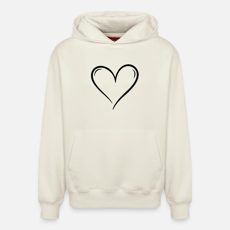 Illustration d’icône de cœur - Sweat à capuche unisexe décontracté en coton biologique – de SPREAD - blanc cassé