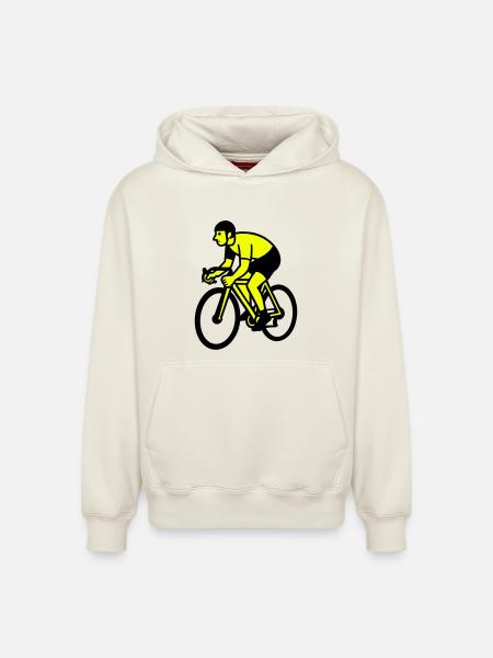 Neonrad Silhouette Radfahrer - Relaxed Unisex Organic Hoodie – von SPREAD - Naturweiß