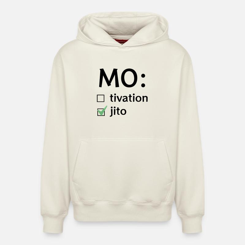 Motivation ou Mojito - Sweat à capuche unisexe décontracté en coton biologique – de SPREAD - blanc cassé