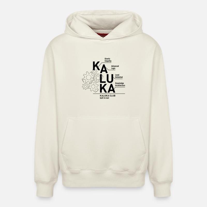 KALUKA_Club_Zahnraeder - Sweat à capuche unisexe décontracté en coton biologique – de SPREAD - blanc cassé