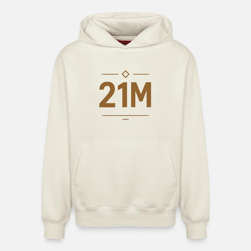 Conception de la limite Bitcoin 21M - Sweat à capuche unisexe décontracté en coton biologique – de SPREAD - blanc cassé