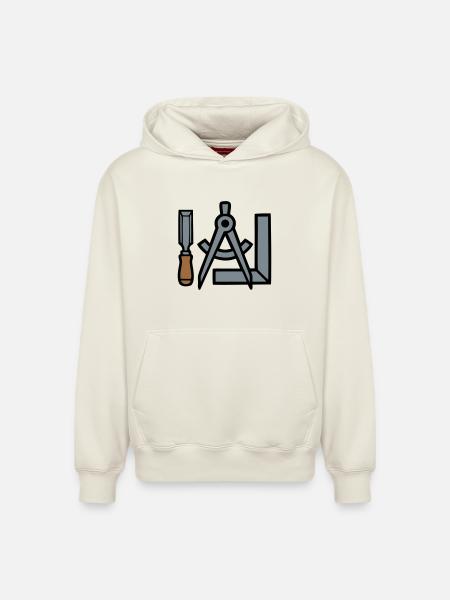 Carpenter Tools Graphic - Relaxed Unisex Organic Hoodie – by SPREAD - off white
