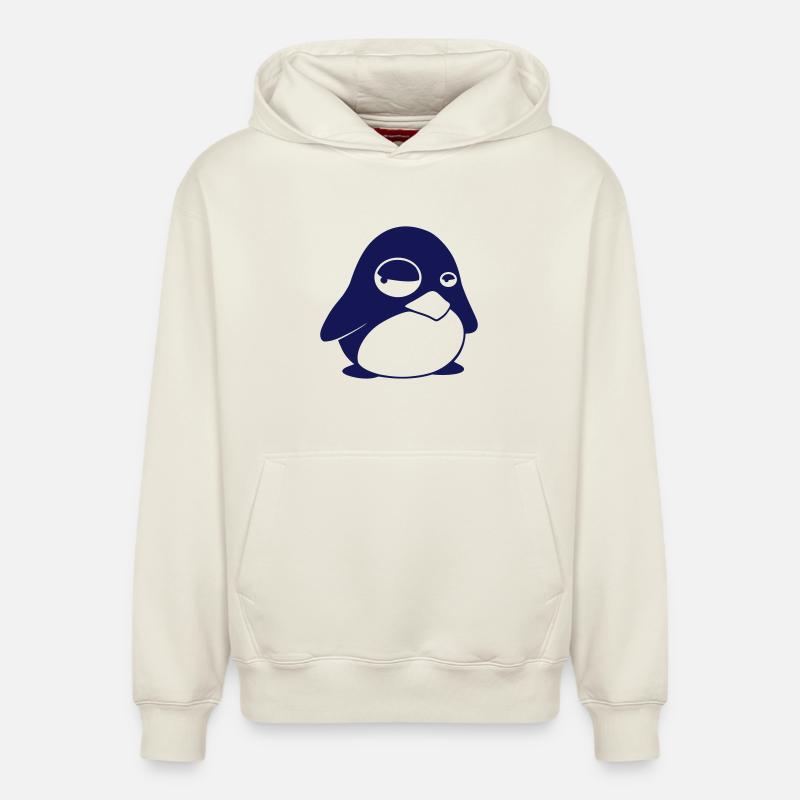 TUX Penguin, LINUX v2.0 - Sweat à capuche unisexe décontracté en coton biologique – de SPREAD - blanc cassé