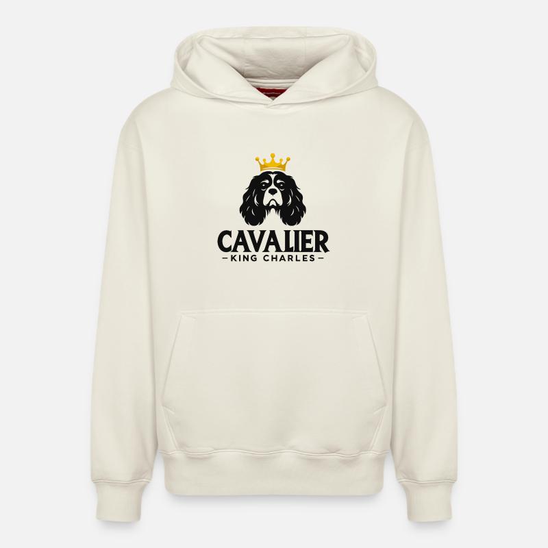 Cavalier King Charles Couronné - Sweat à capuche unisexe décontracté en coton biologique – de SPREAD - blanc cassé