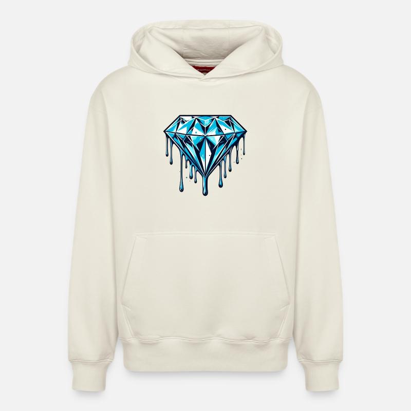 Diamant - Sweat à capuche unisexe décontracté en coton biologique – de SPREAD - blanc cassé