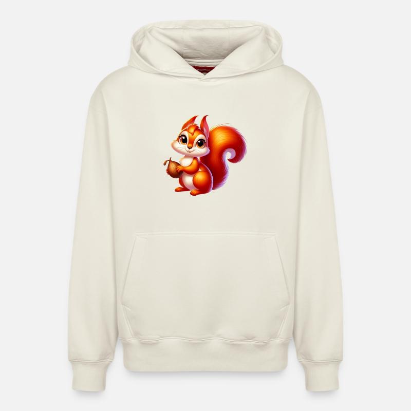 Eichhörnchen - Relaxed Unisex Organic Hoodie – von SPREAD - Naturweiß
