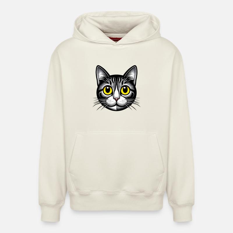 Chat - Sweat à capuche unisexe décontracté en coton biologique – de SPREAD - blanc cassé