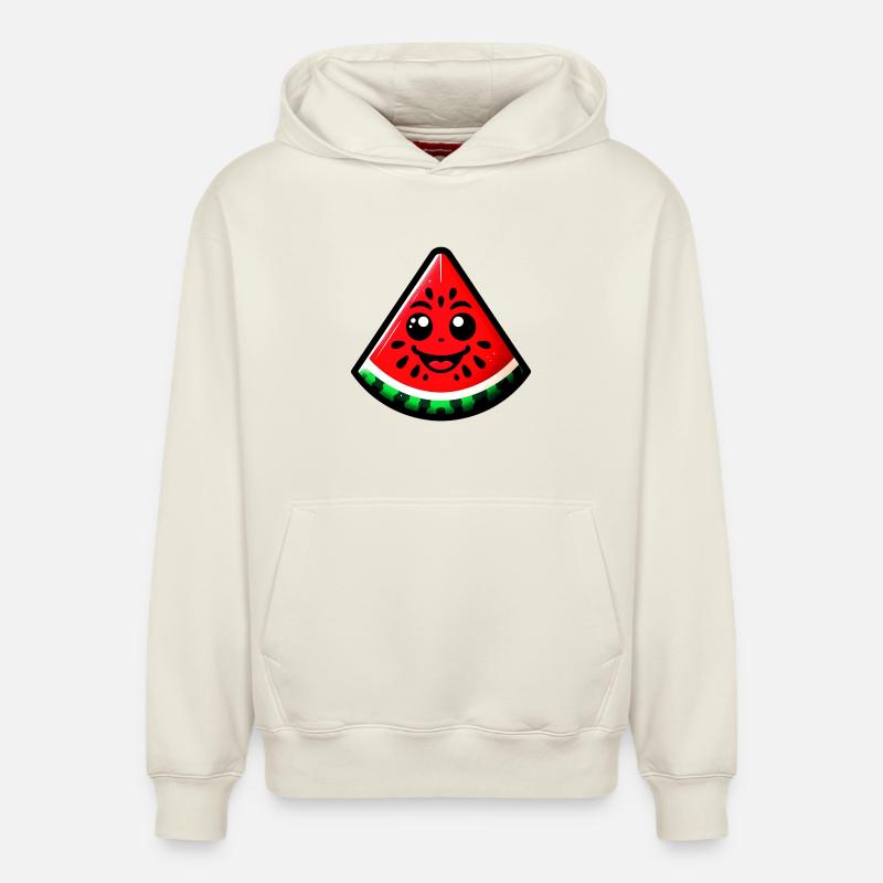 Pastèque - Sweat à capuche unisexe décontracté en coton biologique – de SPREAD - blanc cassé