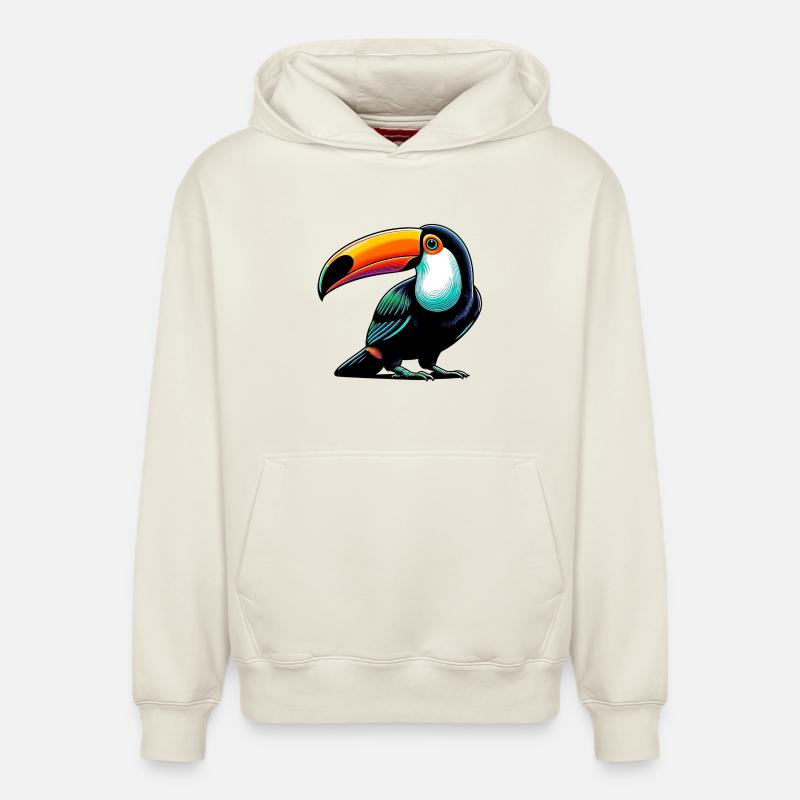 Toucan - Sweat à capuche unisexe décontracté en coton biologique – de SPREAD - blanc cassé