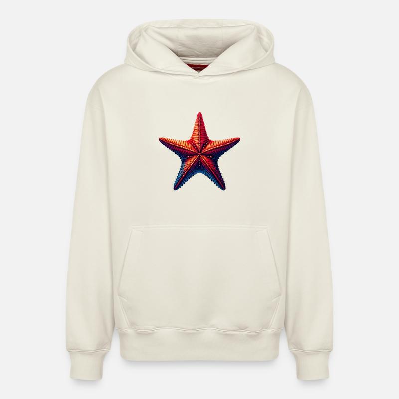 Étoile de mer - Sweat à capuche unisexe décontracté en coton biologique – de SPREAD - blanc cassé