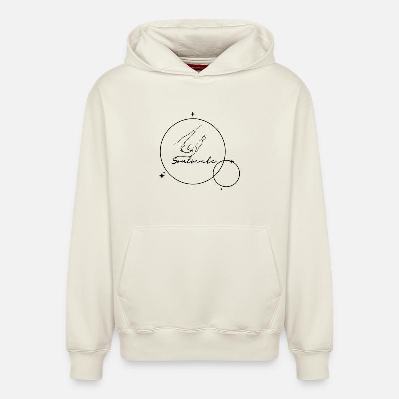 Âme sœur - Sweat à capuche unisexe décontracté en coton biologique – de SPREAD - blanc cassé