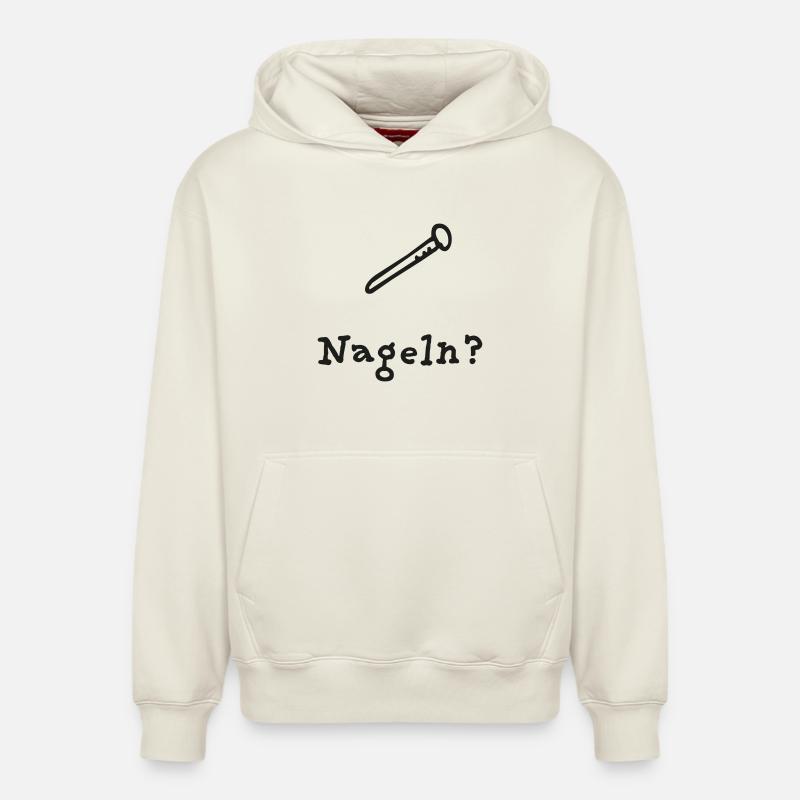 clou - Sweat à capuche unisexe décontracté en coton biologique – de SPREAD - blanc cassé