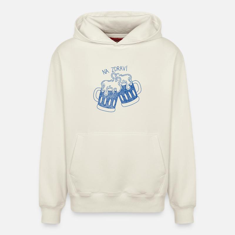 Verres à bière avec acclamations - Sweat à capuche unisexe décontracté en coton biologique – de SPREAD - blanc cassé