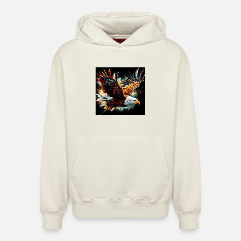 aigle - Sweat à capuche unisexe décontracté en coton biologique – de SPREAD - blanc cassé