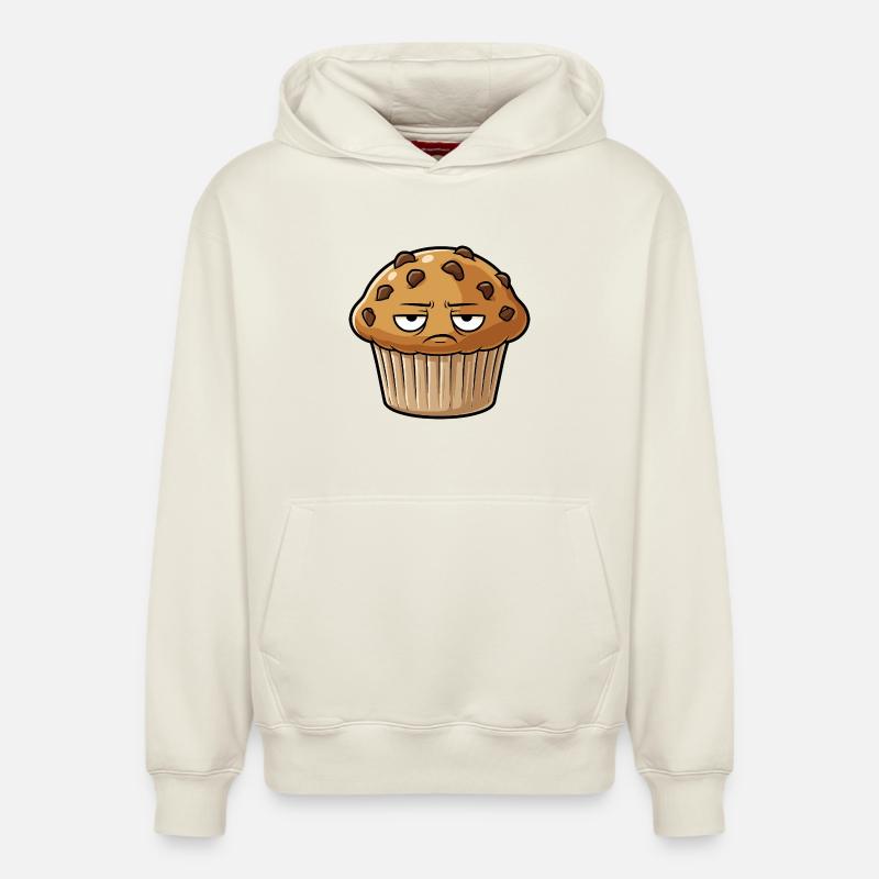 Grim Muffin Face - Sweat à capuche unisexe décontracté en coton biologique – de SPREAD - blanc cassé