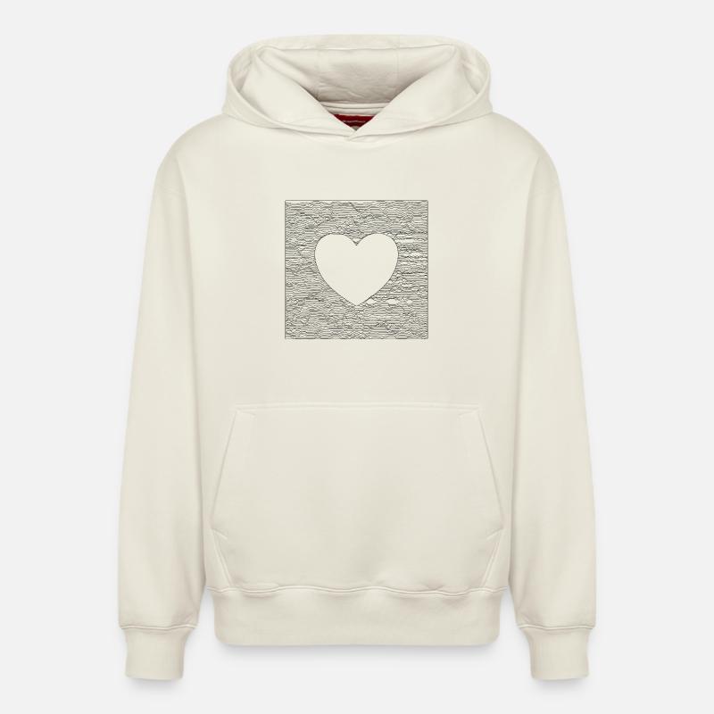 Cœur Tranquille - Noir - Sweat à capuche unisexe décontracté en coton biologique – de SPREAD - blanc cassé