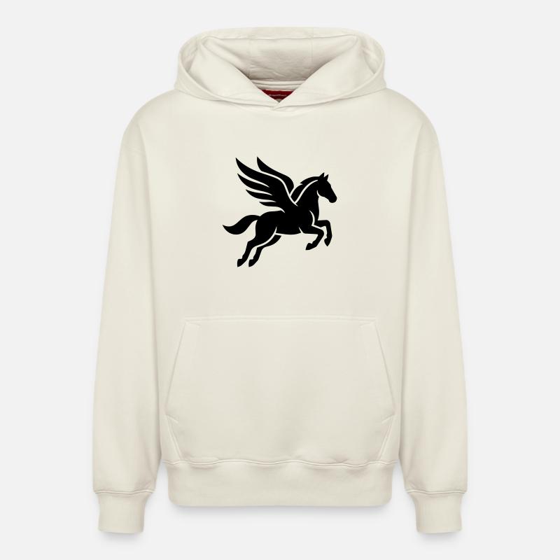 Pégase - Sweat à capuche unisexe décontracté en coton biologique – de SPREAD - blanc cassé