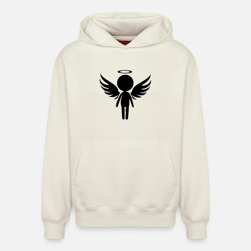 Symbole de l’ange - Sweat à capuche unisexe décontracté en coton biologique – de SPREAD - blanc cassé