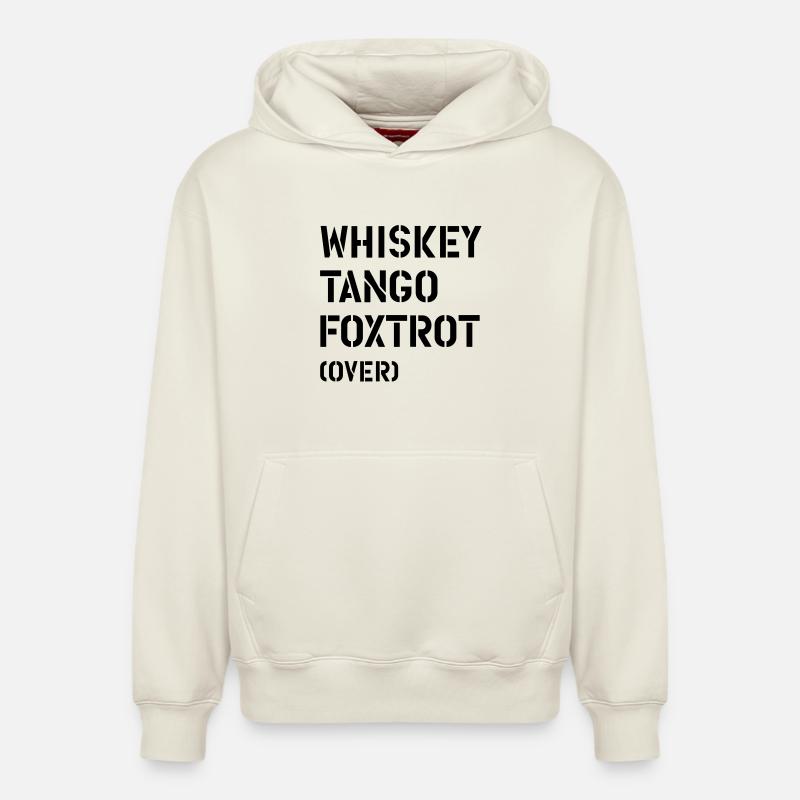 Whiskey Tango Foxtrot (over) - Sweat à capuche unisexe décontracté en coton biologique – de SPREAD - blanc cassé