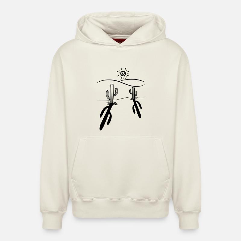 cactus - Sweat à capuche unisexe décontracté en coton biologique – de SPREAD - blanc cassé