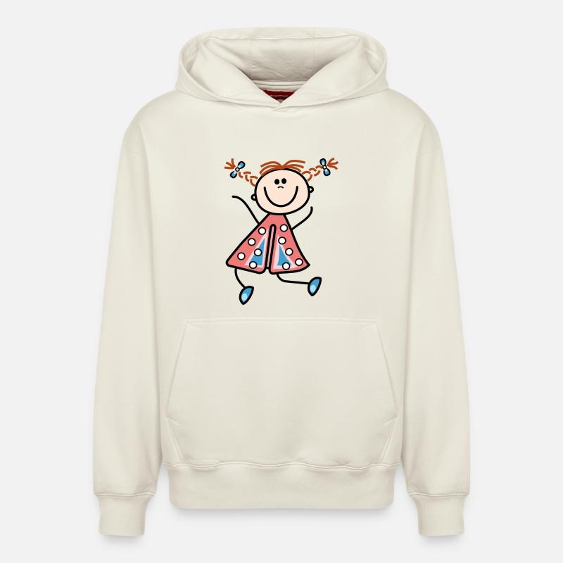 fille - Sweat à capuche unisexe décontracté en coton biologique – de SPREAD - blanc cassé