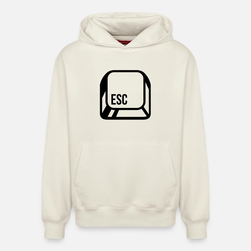Computer button - Relaxed Unisex Organic Hoodie – by SPREAD - off white