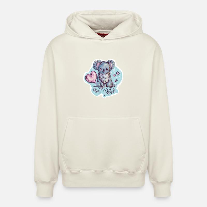 Mon animal de l'année - Sweat à capuche unisexe décontracté en coton biologique – de SPREAD - blanc cassé