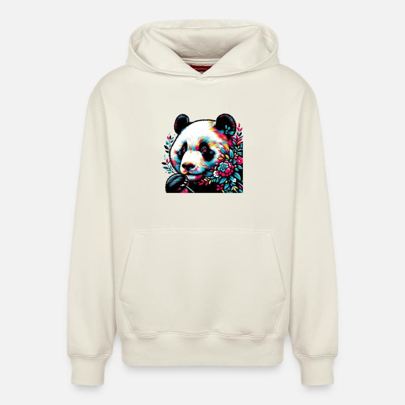 Panda - Relaxed Unisex Organic Hoodie – von SPREAD - Naturweiß