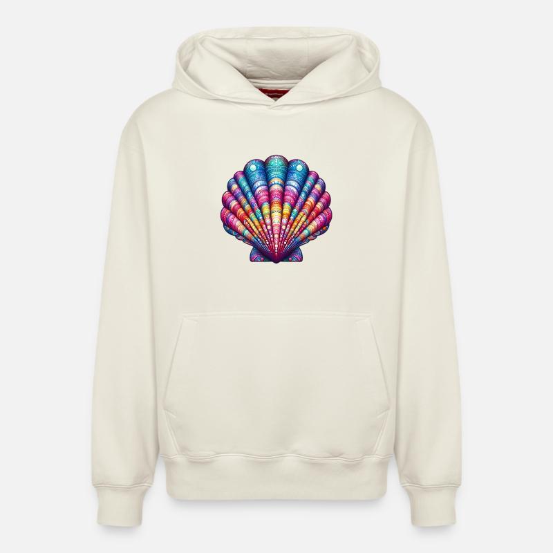 Coquille Saint-Jacques - Sweat à capuche unisexe décontracté en coton biologique – de SPREAD - blanc cassé