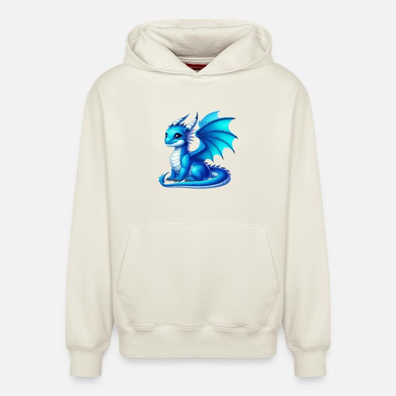 Dragon - Sweat à capuche unisexe décontracté en coton biologique – de SPREAD - blanc cassé