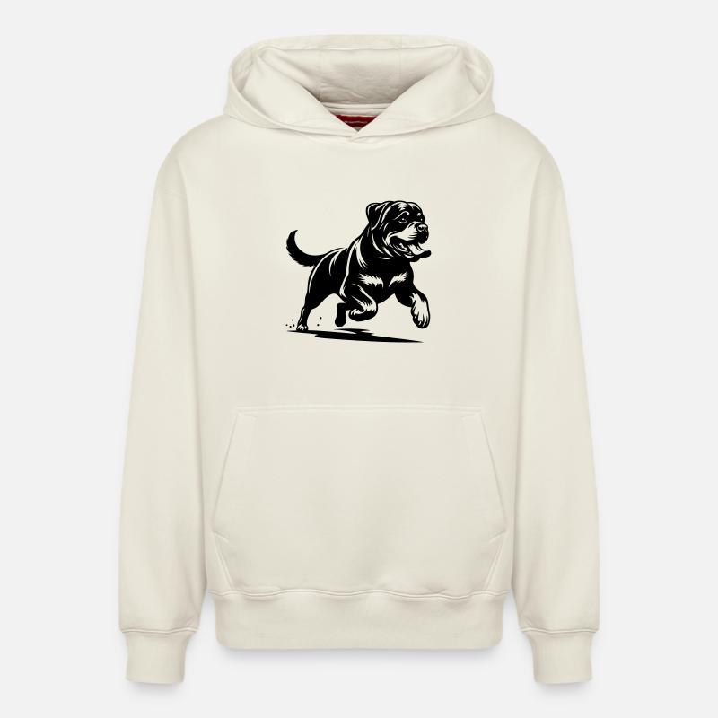 Rottweiler - Sweat à capuche unisexe décontracté en coton biologique – de SPREAD - blanc cassé