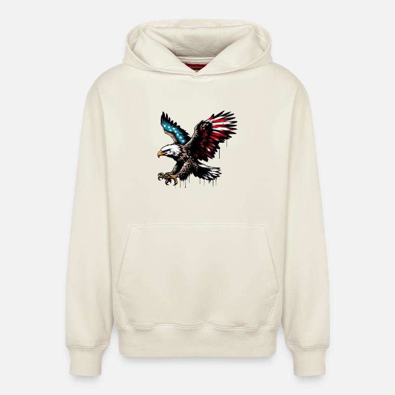Aigle - Sweat à capuche unisexe décontracté en coton biologique – de SPREAD - blanc cassé