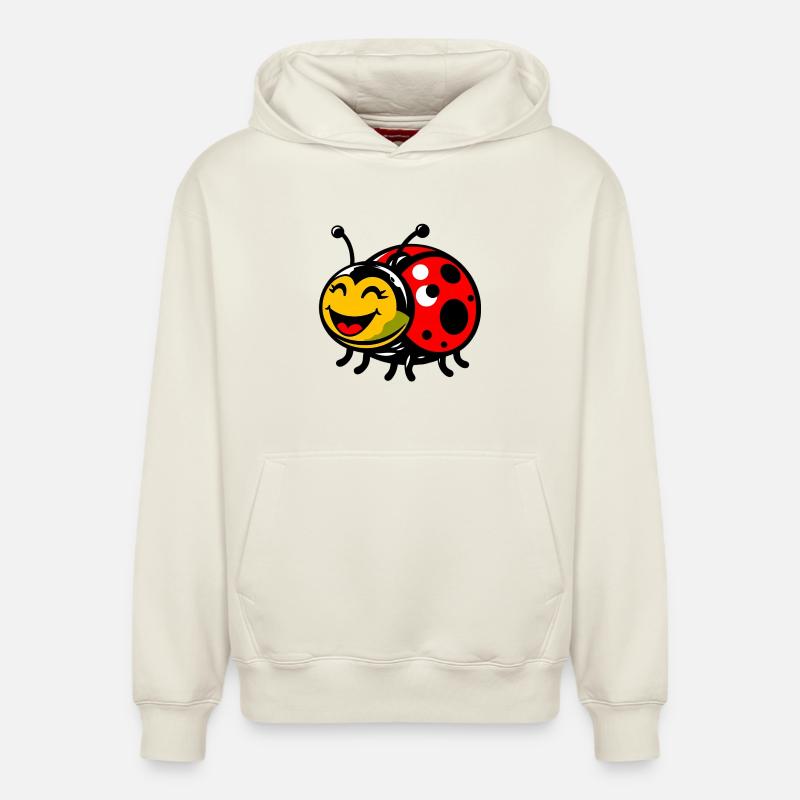 Coccinelle - Sweat à capuche unisexe décontracté en coton biologique – de SPREAD - blanc cassé