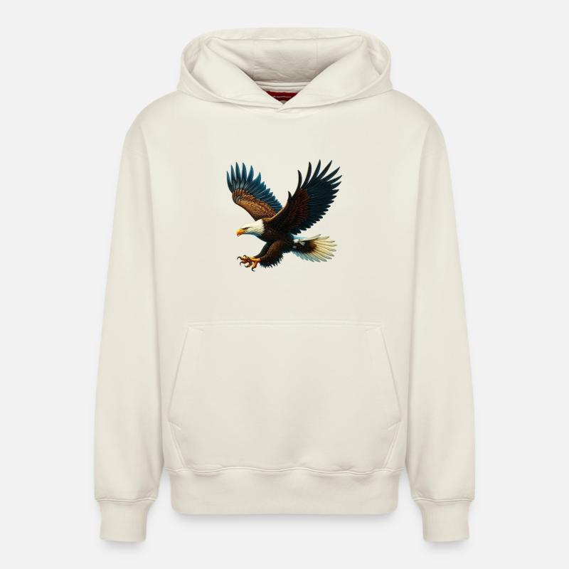 Aigle - Sweat à capuche unisexe décontracté en coton biologique – de SPREAD - blanc cassé