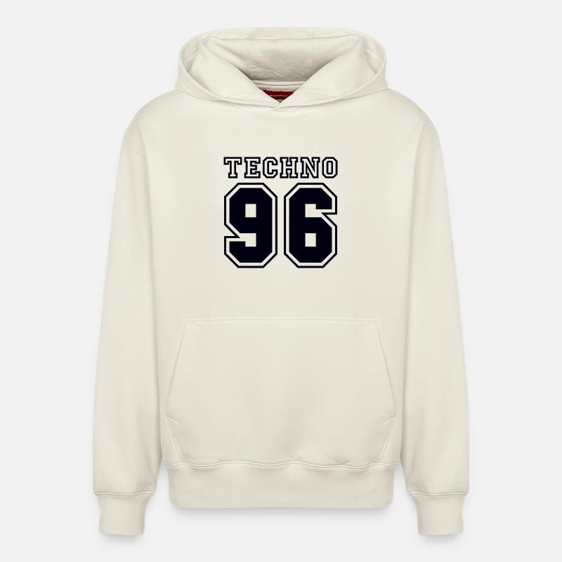TECHNO 96 - Relaxed Unisex Organic Hoodie – von SPREAD - Naturweiß