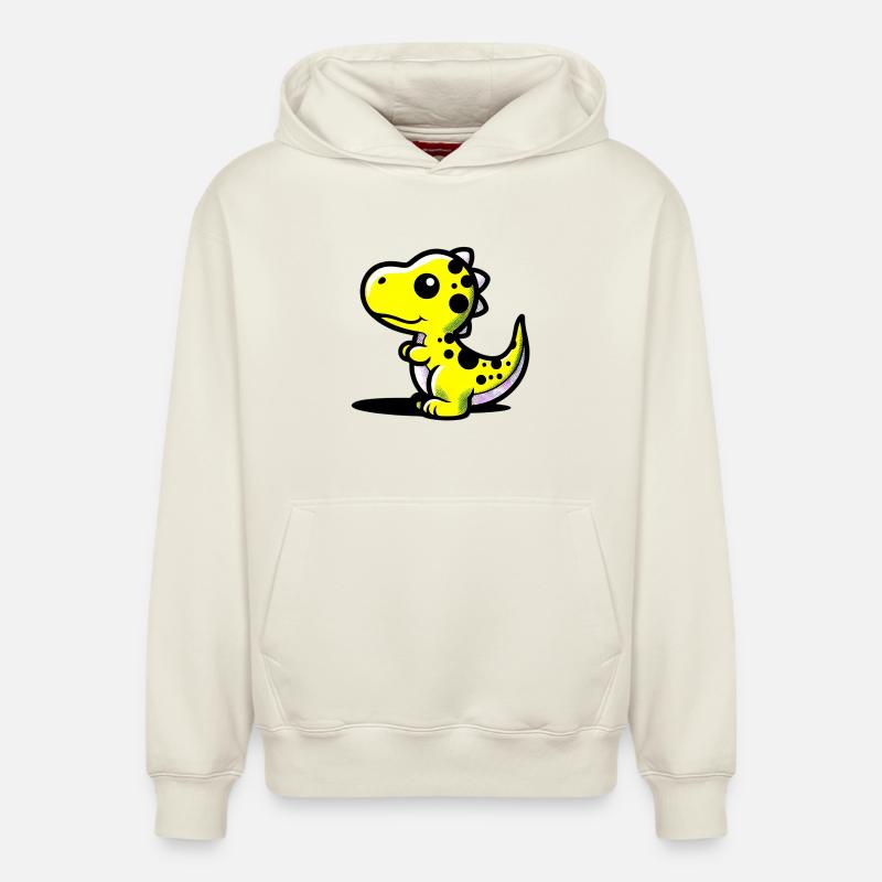 Dinosaure - Sweat à capuche unisexe décontracté en coton biologique – de SPREAD - blanc cassé