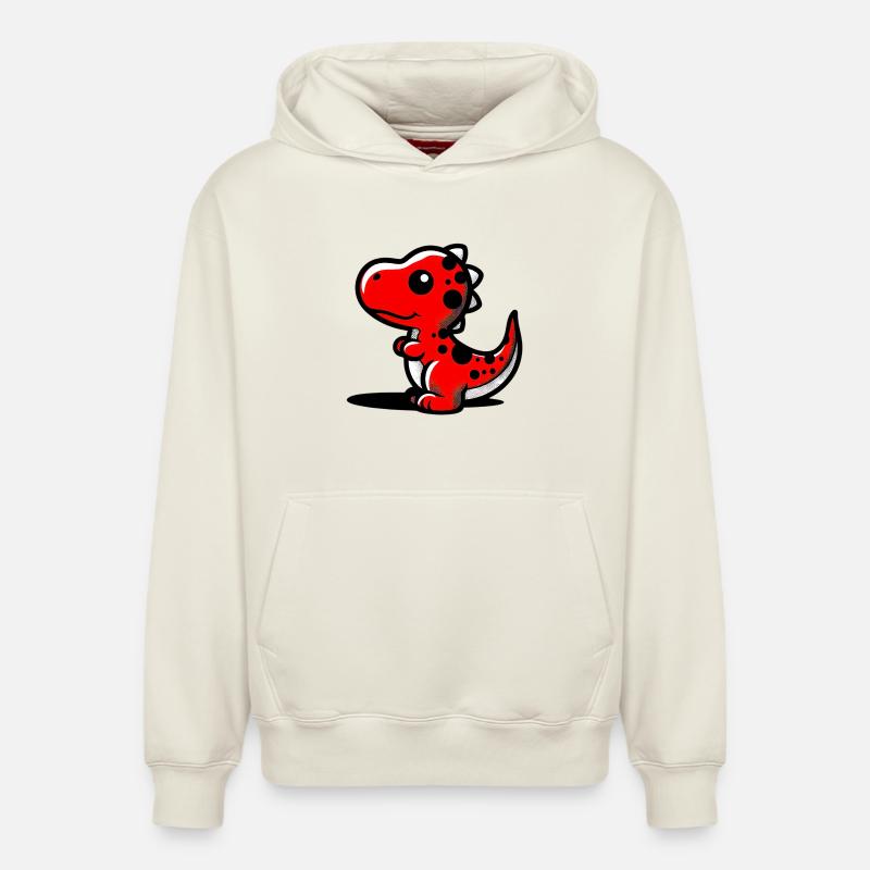 Dinosaure - Sweat à capuche unisexe décontracté en coton biologique – de SPREAD - blanc cassé