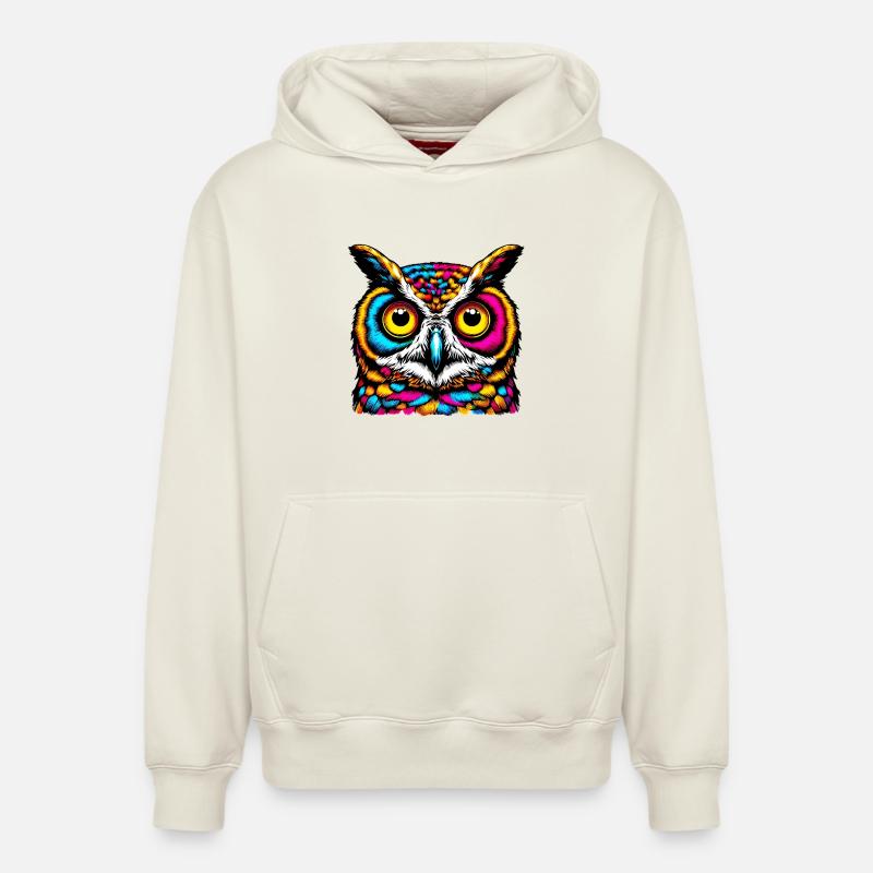 Hibou - Sweat à capuche unisexe décontracté en coton biologique – de SPREAD - blanc cassé